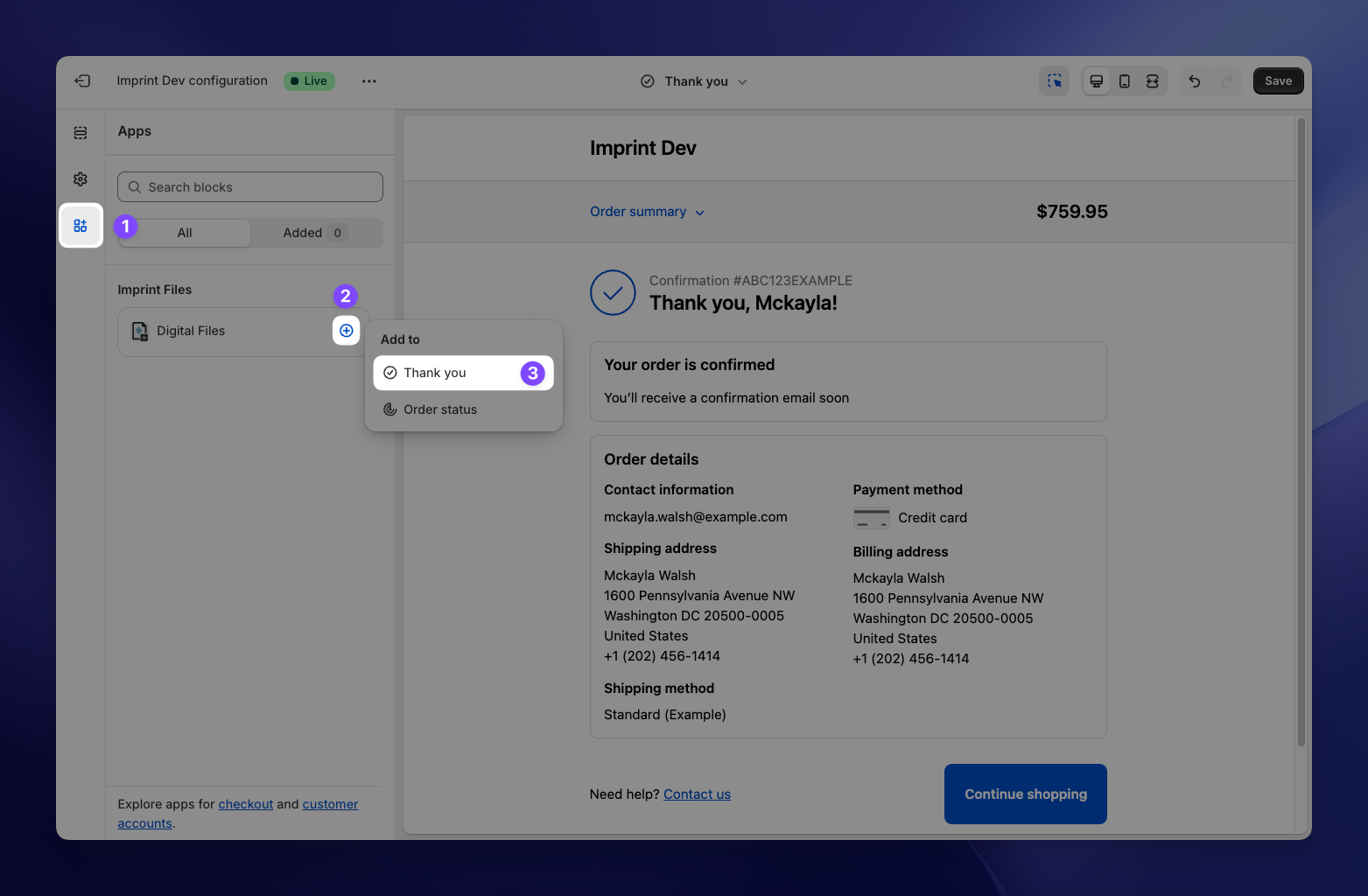 Add the Digital Files block